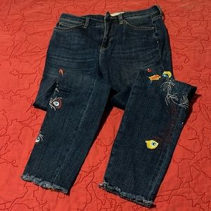 Free People embroidered jeans